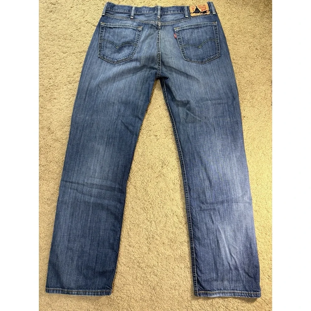 Levis 514 Jeans Men 38x34 Blue Straight Leg Mid Rise Preppy